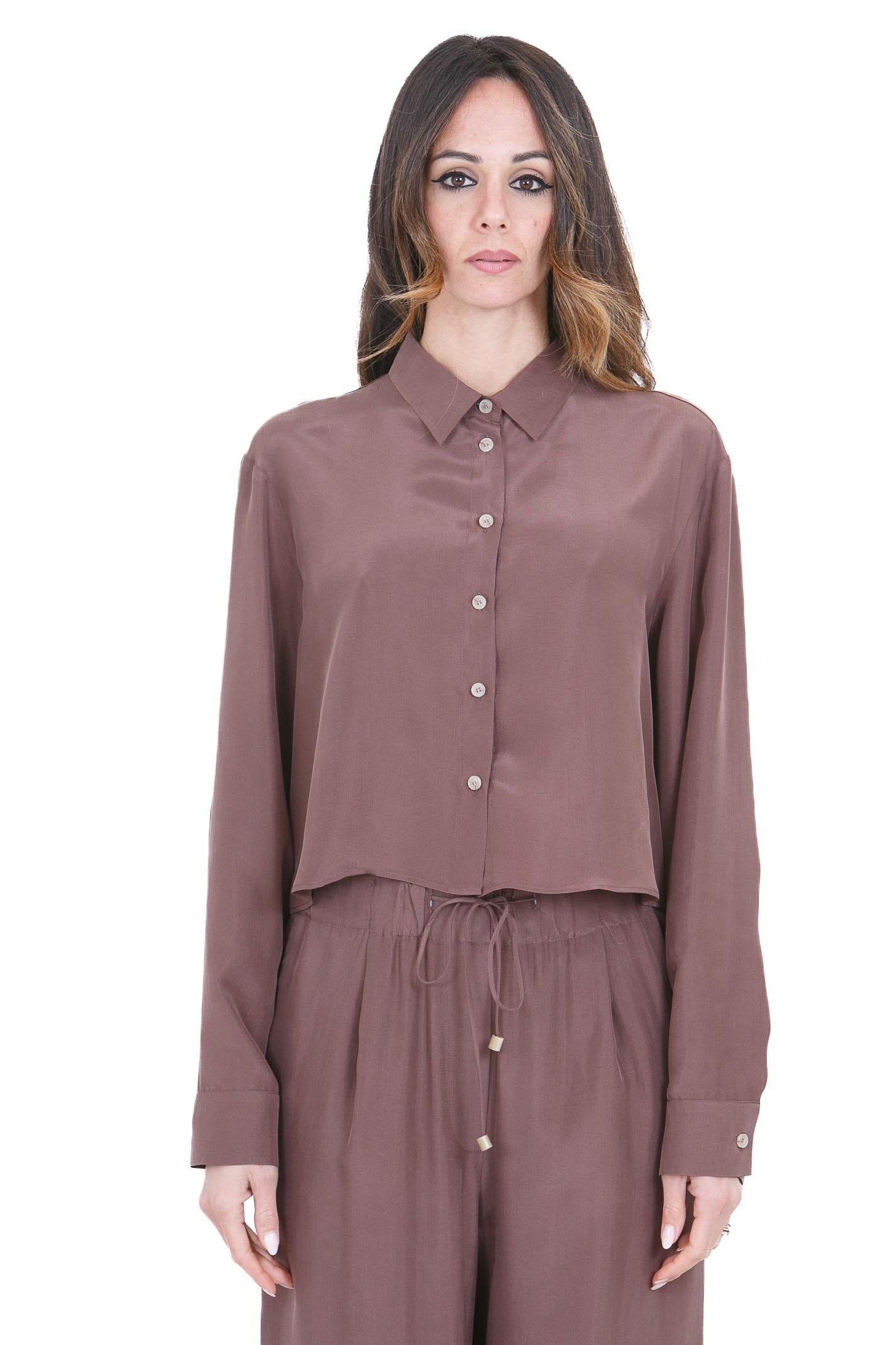 ALYSI Camicia in seta con colletto classico Camicie Mosto 116219-P6003 MOSTO 