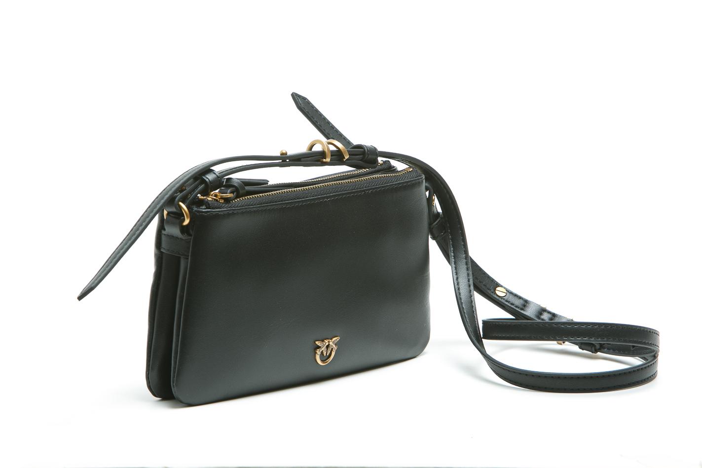 PINKO Borsa a tracolla Mini Double Bag piccola in pelle con tracolla Borse Black/gold 105359-A0QO-DOUBLEMINI Z99Q 