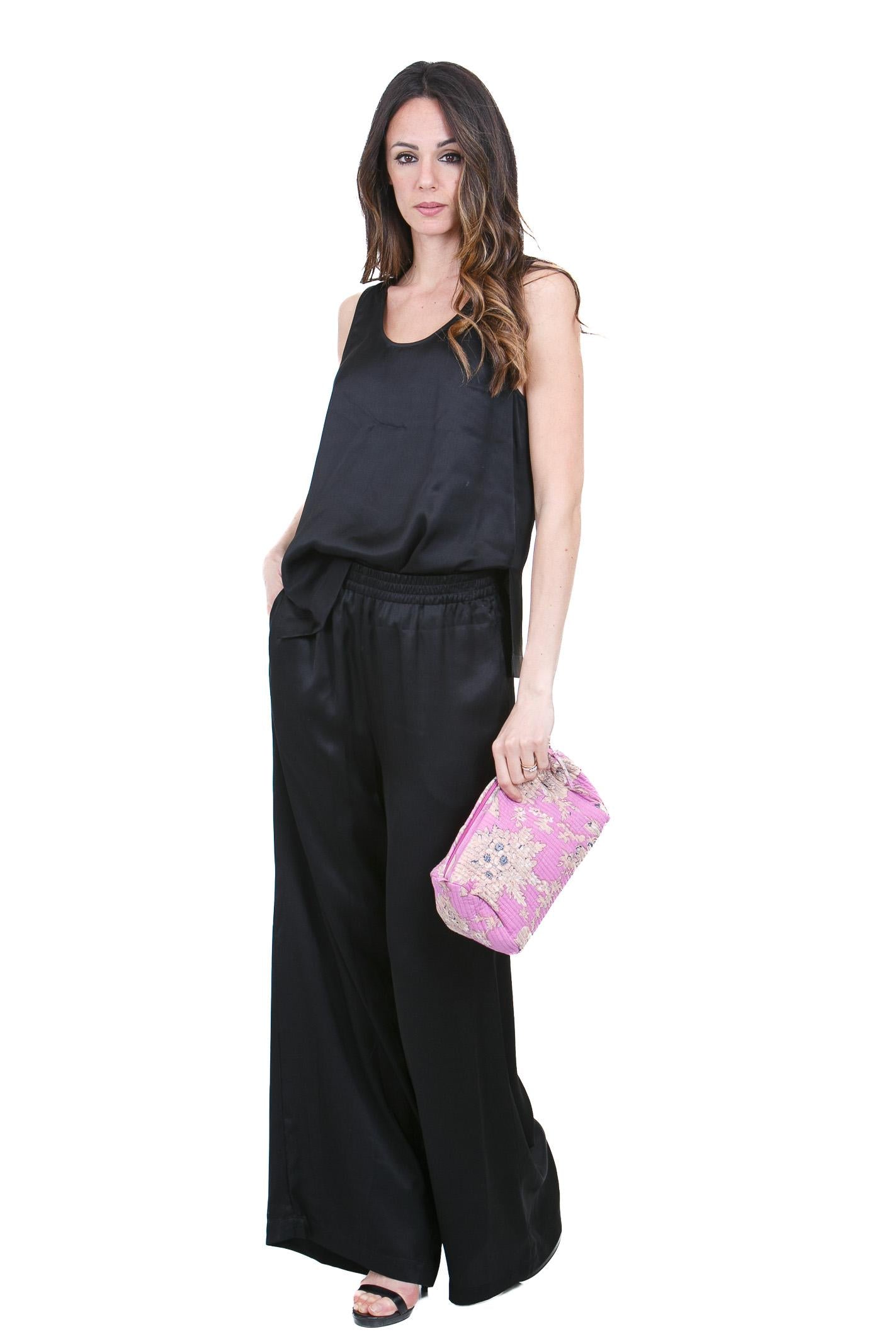 KAOS Top Smanicato in Satin Nero Kaos Top Nero SP1NT031 0001 