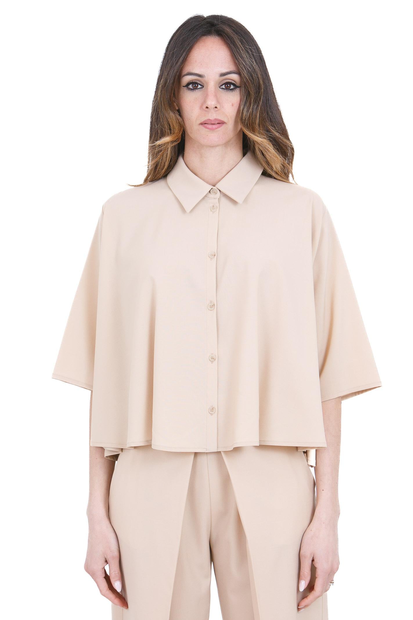 ALYSI Camicia boxy maniche ampie Camicie Pelle 116240-P6016 PELLE 