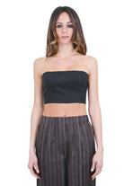 ALYSI Bustier in lino stretch Top Nero 116211-P6005 NE 