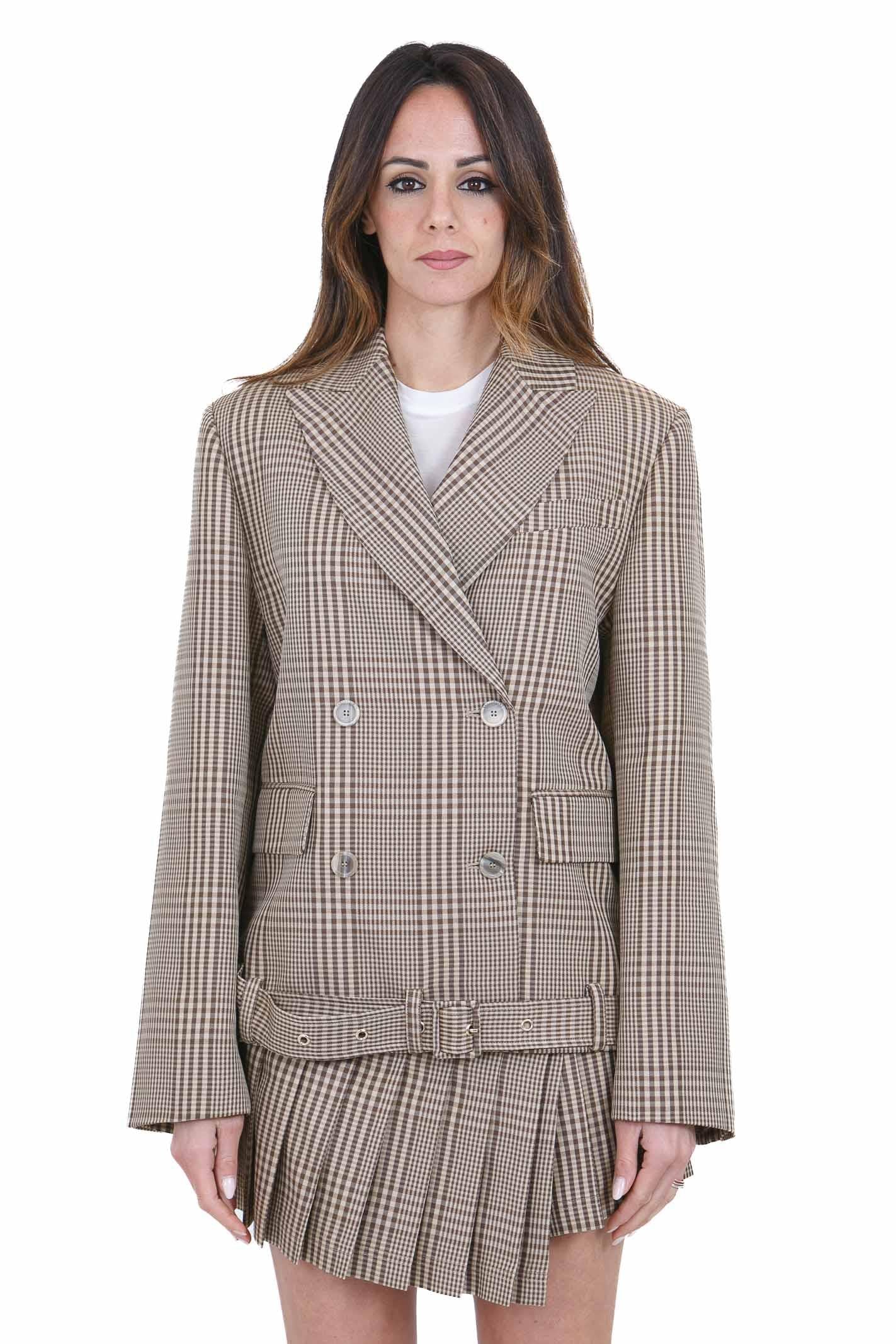 SEMICOUTURE Blazer Christina Principe di Galles con cintura Blazer Juta/cr CHRISTINA-Y6SI54 PDG07 