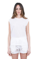 SEMICOUTURE Jazimn canotta manica aletta in jersey organzino<BR/> Canotte Bianco ottico JAZMIN-S6SJ30 A03-0 