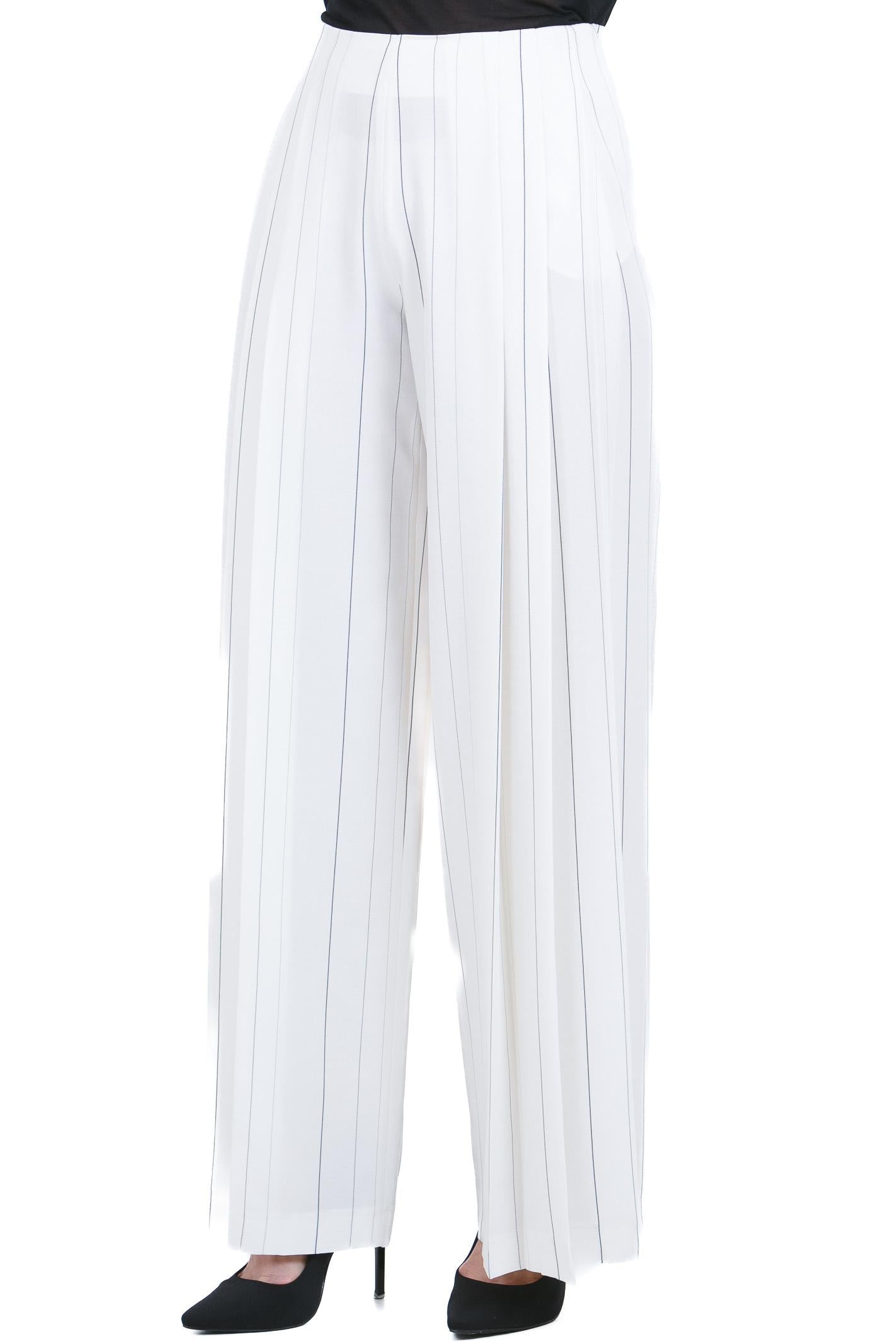 SEMICOUTURE Pantalone Adelina rigato<BR/> Pantaloni B.colana/nero ADELINA-Y6SI65 RG107 