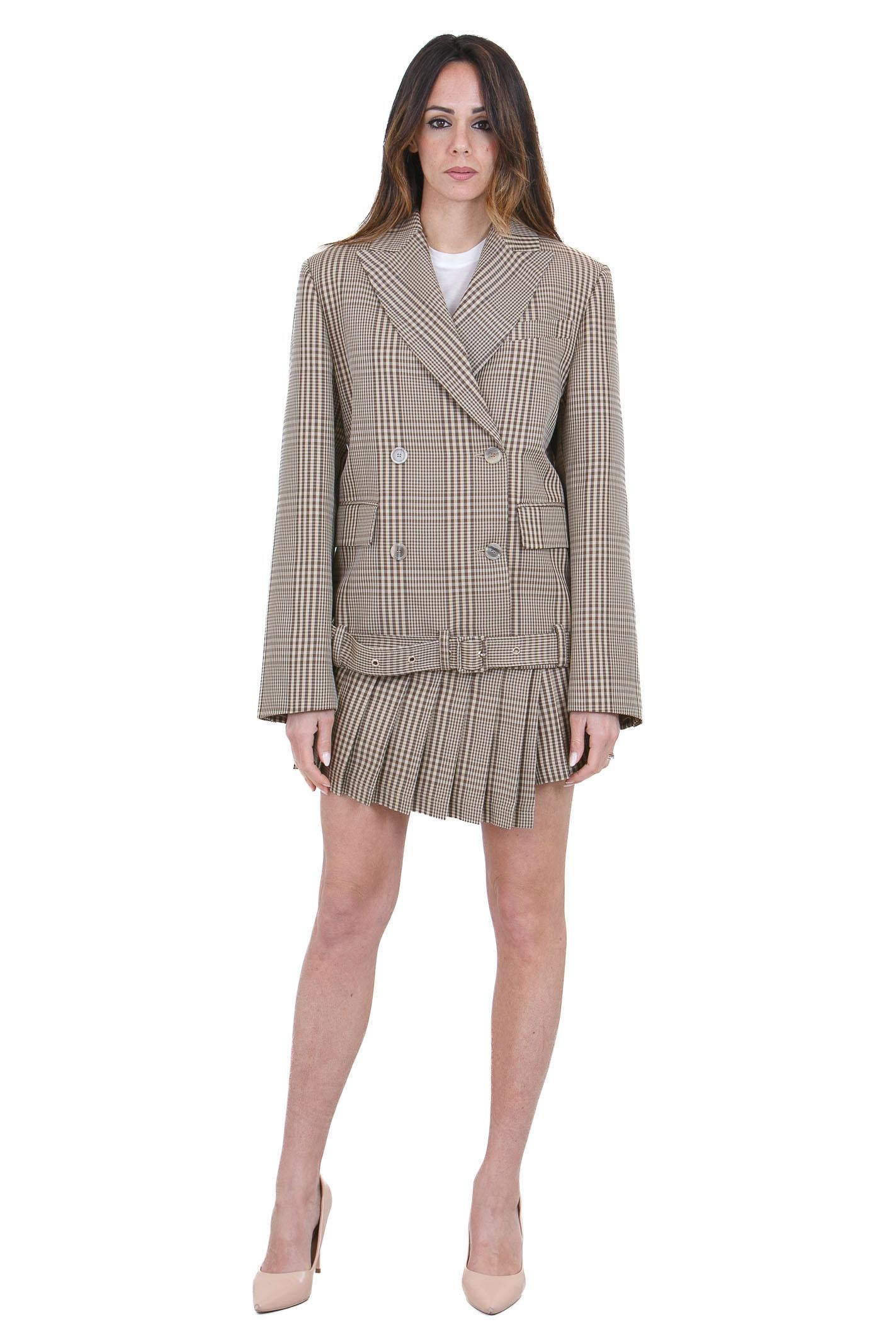 SEMICOUTURE Blazer Christina Principe di Galles con cintura Blazer Juta/cr CHRISTINA-Y6SI54 PDG07 
