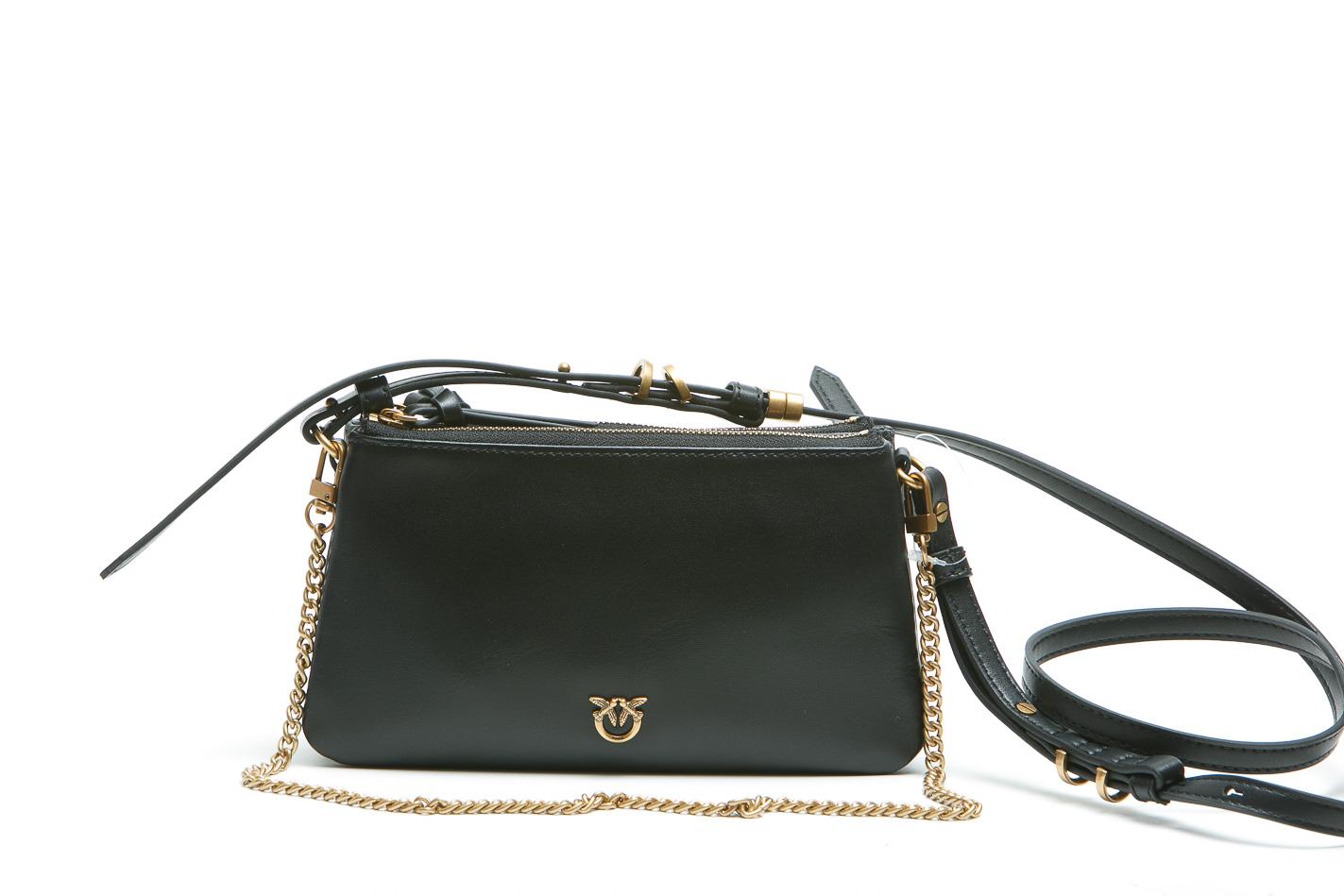 PINKO Borsa a tracolla Mini Double Bag piccola in pelle con tracolla Borse Black/gold 105359-A0QO-DOUBLEMINI Z99Q 