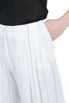 SEMICOUTURE Pantalone Adelina rigato<BR/> Pantaloni B.colana/nero ADELINA-Y6SI65 RG107 