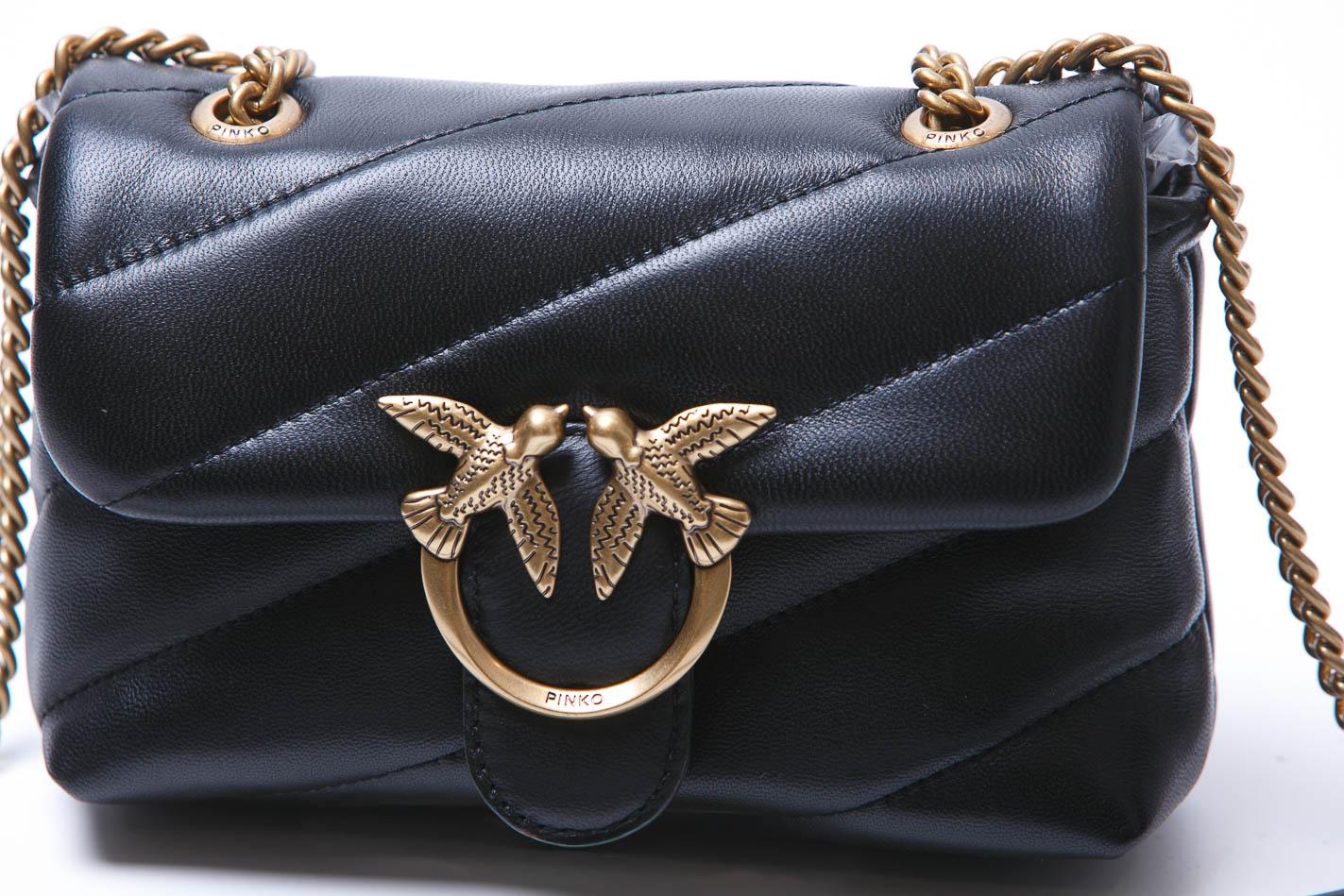 PINKO Love Puff Baby Borse Black/gold 100040-A0F2LOVEPUFFBABY Z99Q 
