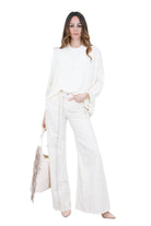 MANILA GRACE  Pantaloni Avorio J322CU MA148 