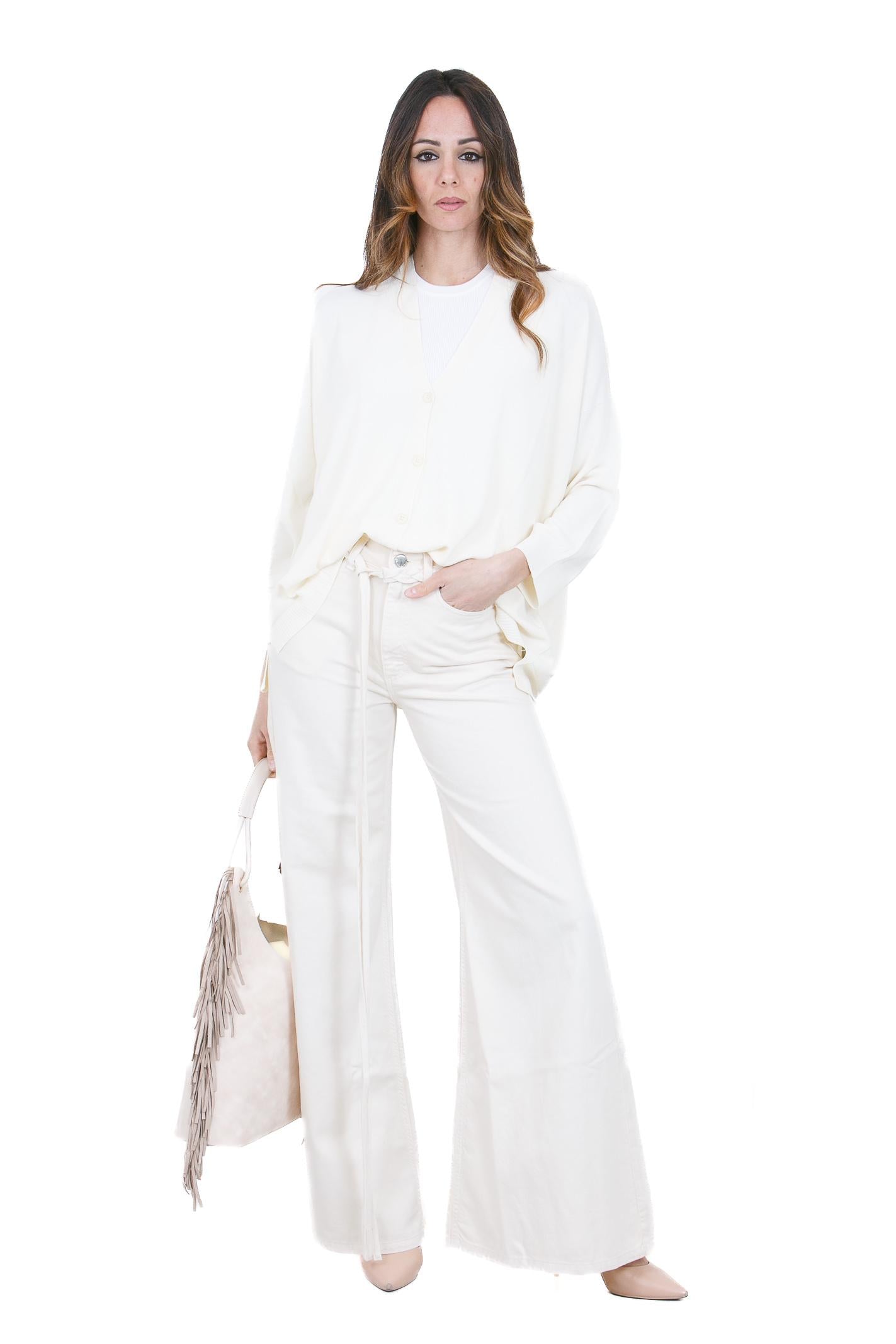MANILA GRACE  Pantaloni Avorio J322CU MA148 