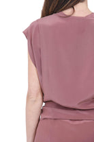 ALYSI Abito lungo incrociato seta a mano Abiti Blush 116342-P6209 BLUSH 