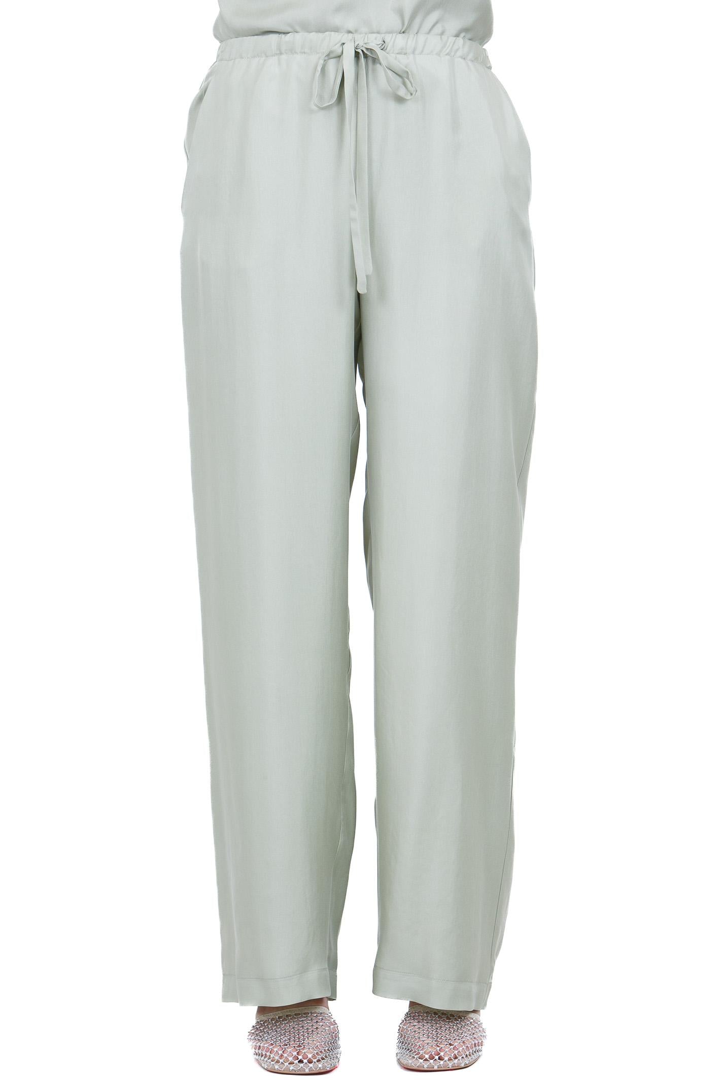 ALYSI Pantaloni in seta coulisse regolabile Pantaloni Pistacchio 116169-P6219 PIST 