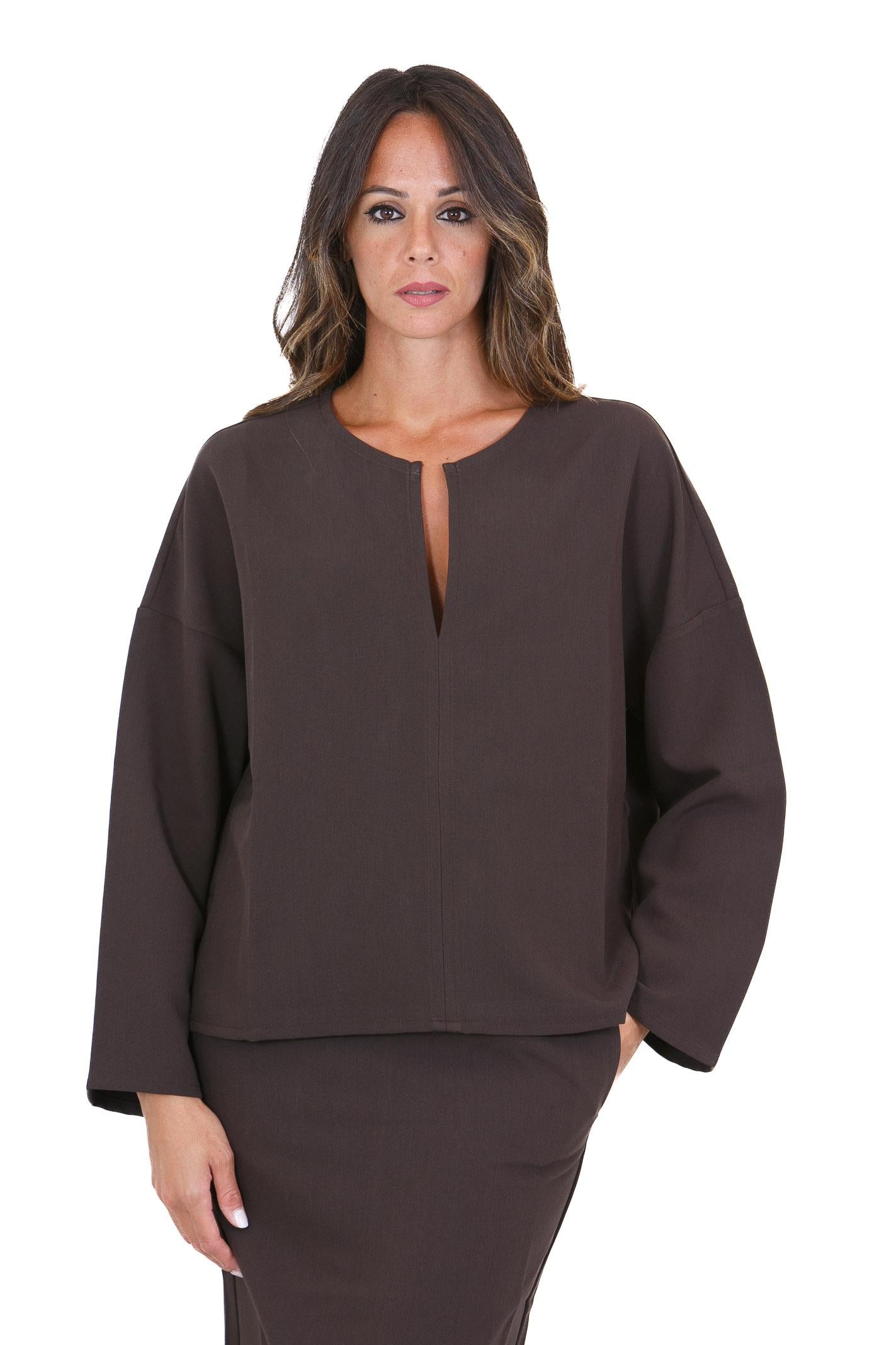 MADAME VENICE  Bluse Brown CLOTILDE CREPE TECNICO 