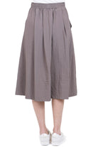 8PM Gonna Pantalone Midi Fluida con Tasche - Grigio Fango / Tortora Gonne Moka POSITANO-61G08 385 