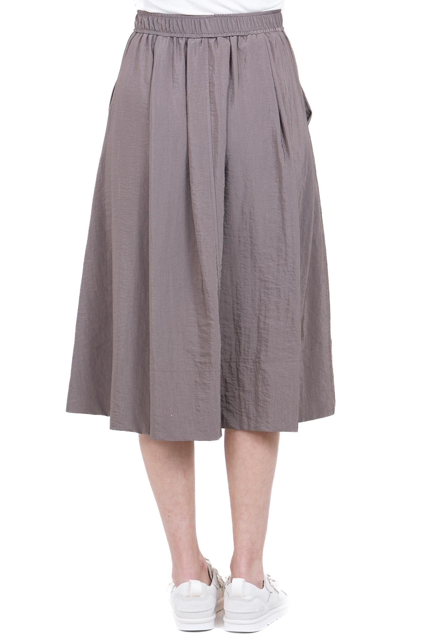 8PM Gonna Pantalone Midi Fluida con Tasche - Grigio Fango / Tortora Gonne Moka POSITANO-61G08 385 