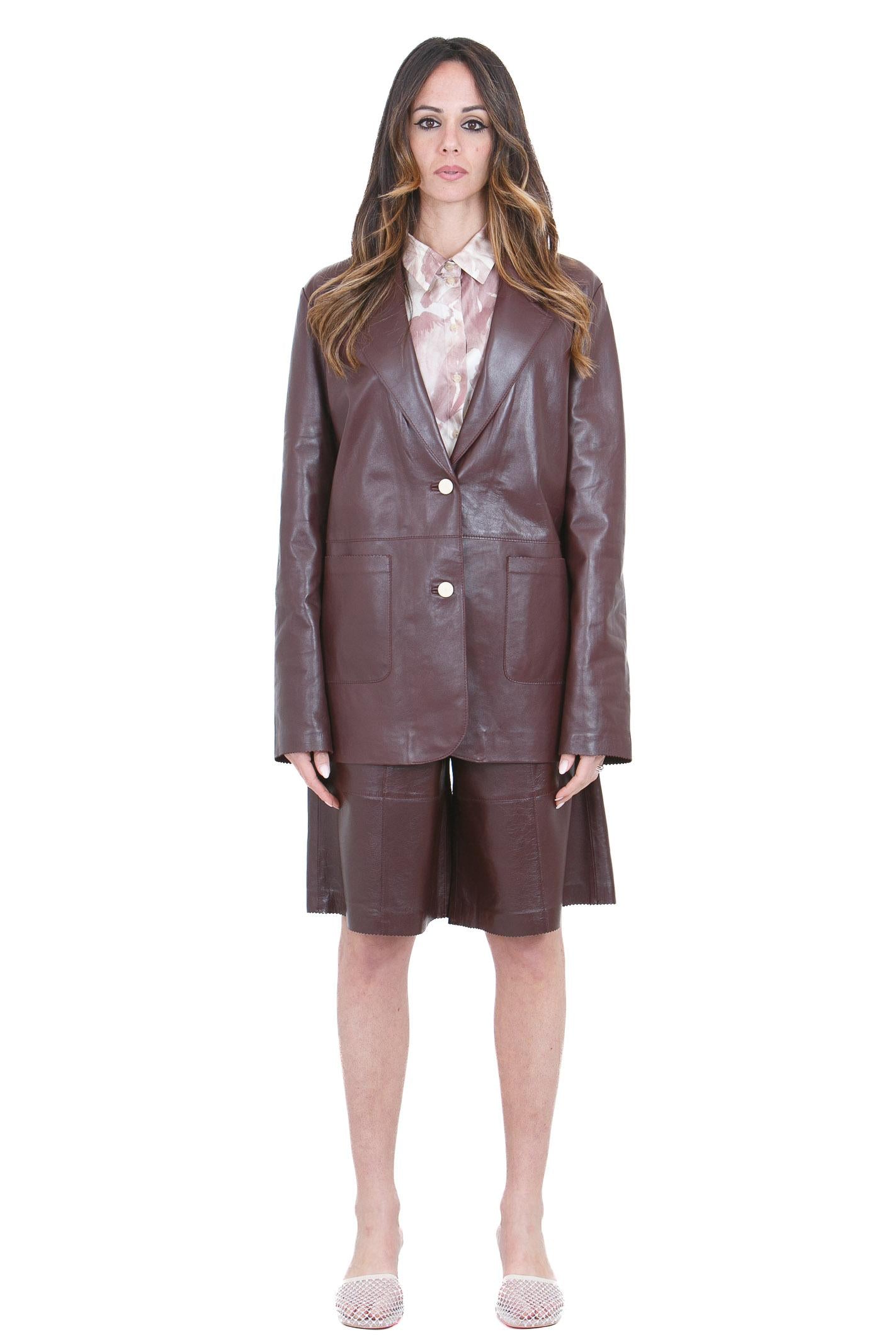 ALYSI Blazer monopetto in leather soft Blazer Uva 216811-P6001 UV 