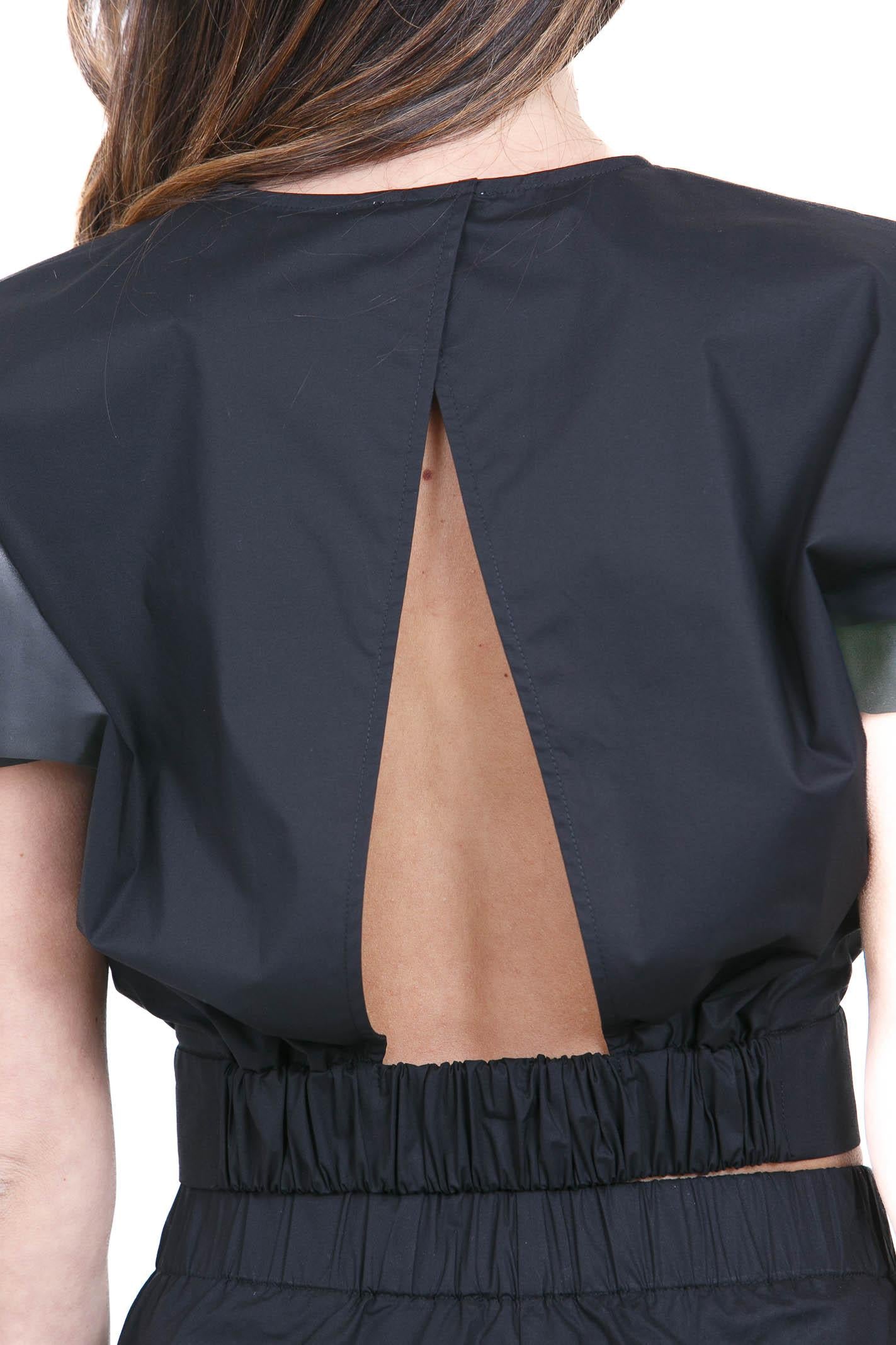 8PM Top Incrociato con Cintura Bluse Nero AMMAM-61H17 009 