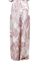 ALYSI Pantalone stampato in tessuto 100% seta Pantaloni Cipria 116136-P6031 CP 