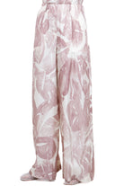 ALYSI Pantalone stampato in tessuto 100% seta Pantaloni Cipria 116136-P6031 CP 