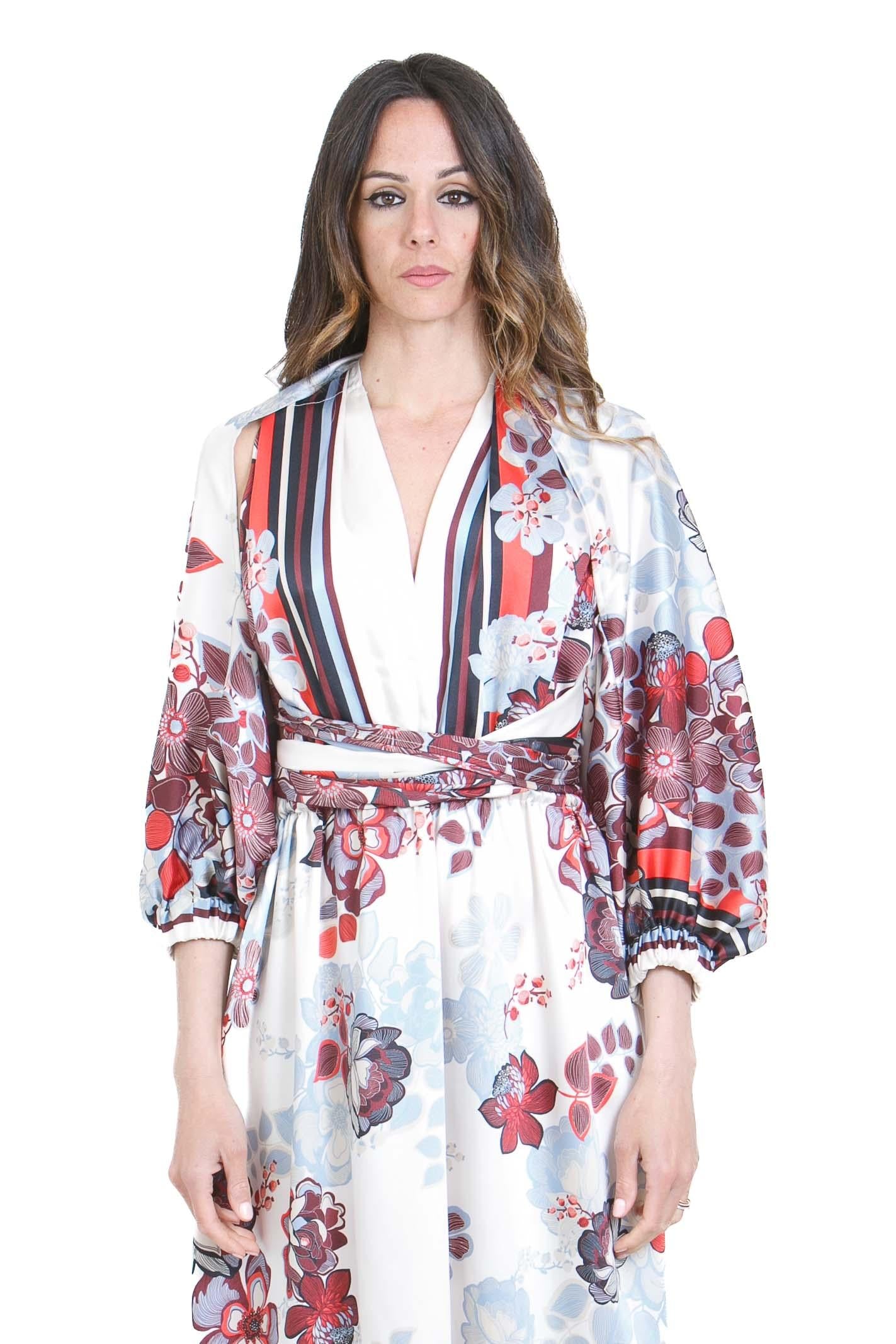 SIMONA D. Abito Lawa con stola<BR/> Abiti Fiori LAWA/STOLA FIORI 