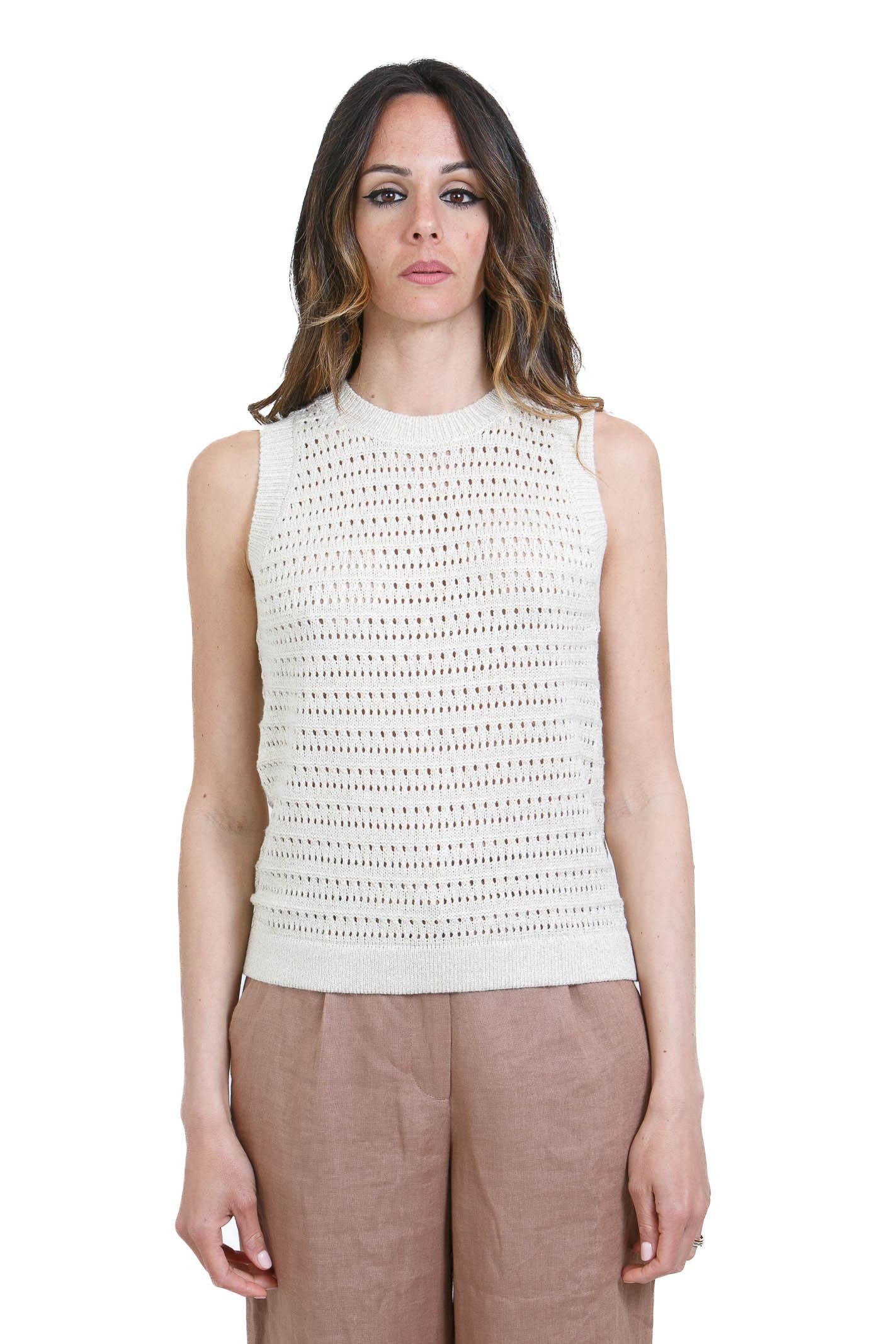 NOT SHY  Top Ecru/lurex TITA-NF0G000VIC005 E/L 