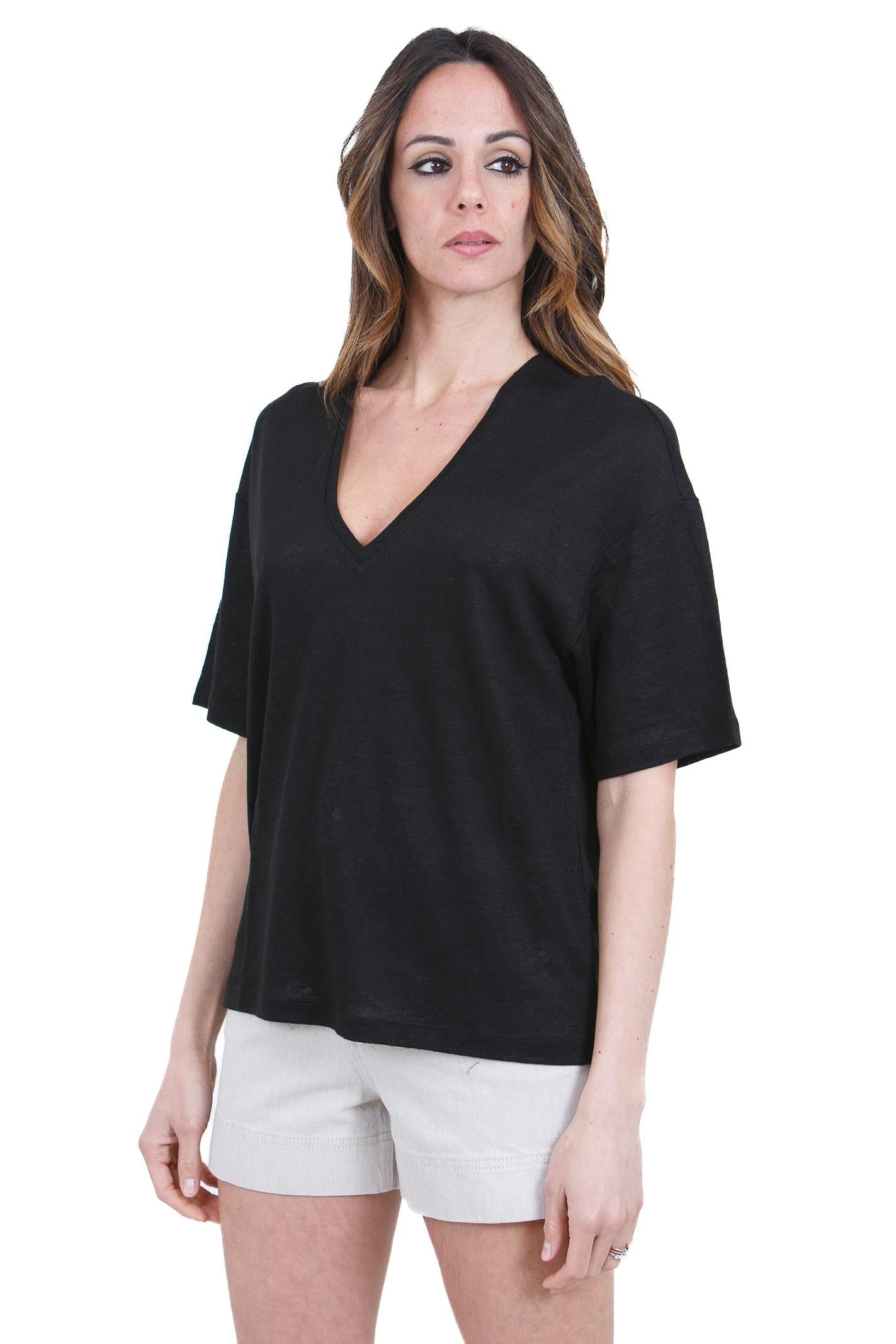 DES PETIT HAUTS  T- Shirt Noir HANNABELLE-1E260222 09000 
