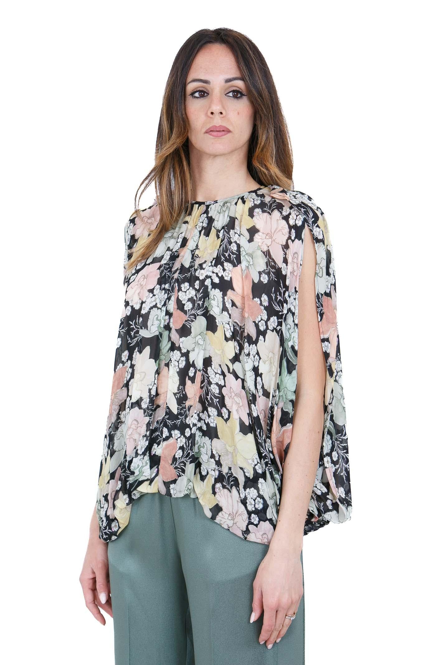 SEMICOUTURE Rocio blusa stampa fiore Bluse Nero mix ROCIO-Y6SS04 FLW59 