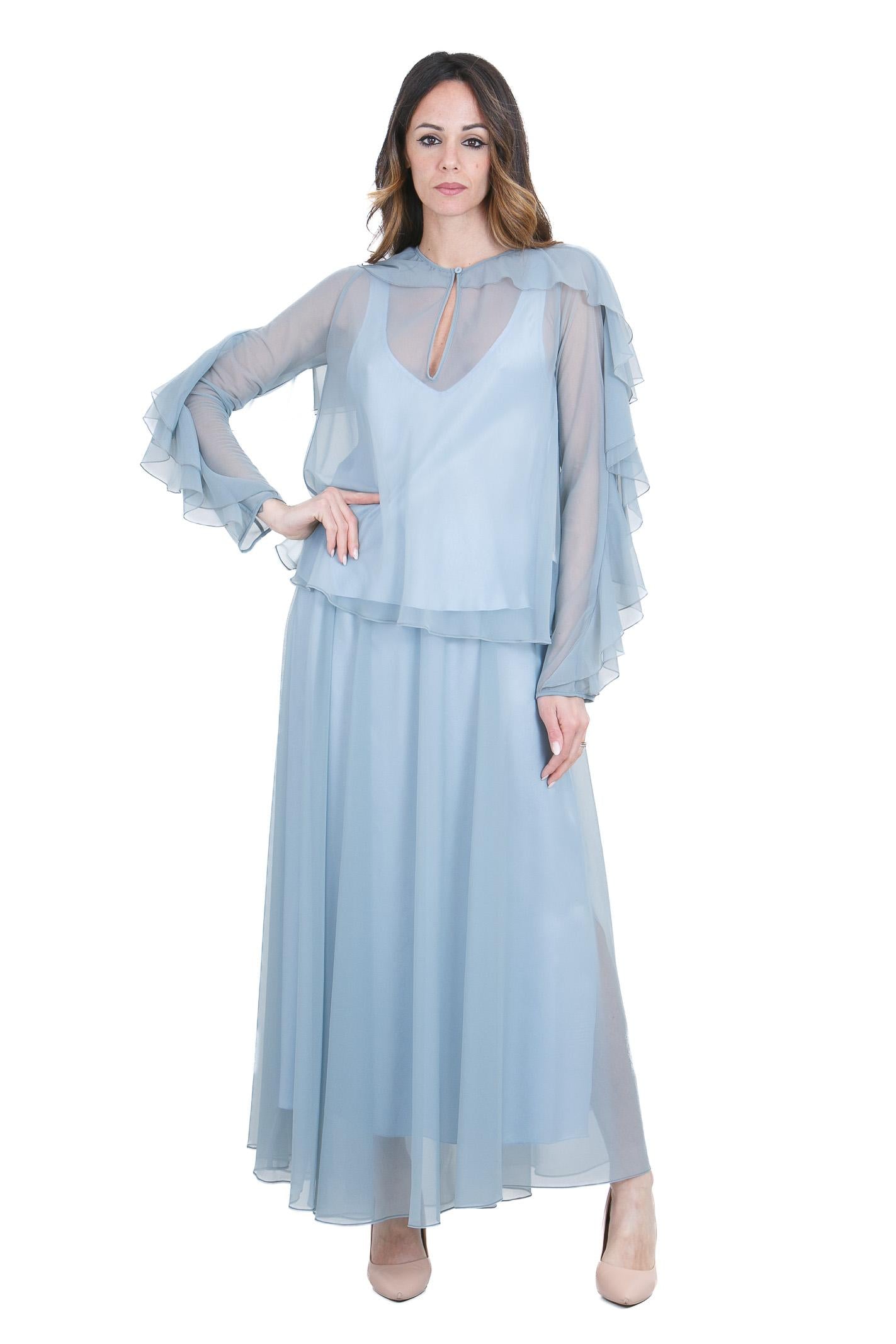 FORTE FORTE Gonna lunga in chiffon Gonne Ciottolo 14592MYSKIRT 3097 