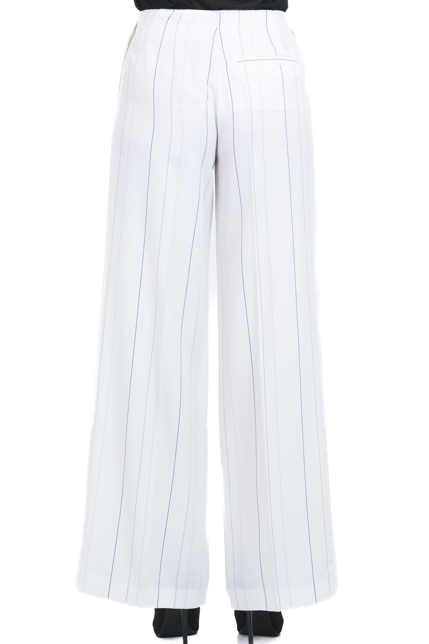 SEMICOUTURE Pantalone Adelina rigato<BR/> Pantaloni B.colana/nero ADELINA-Y6SI65 RG107 