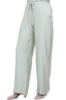 ALYSI Pantaloni in seta coulisse regolabile Pantaloni Pistacchio 116169-P6219 PIST 