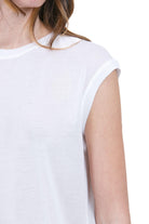 SEMICOUTURE Jazimn canotta manica aletta in jersey organzino<BR/> Canotte Bianco ottico JAZMIN-S6SJ30 A03-0 