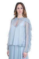 FORTE FORTE Camicia con volant in chiffon Camicie Ciottolo 14591MYSHIRT 3097 