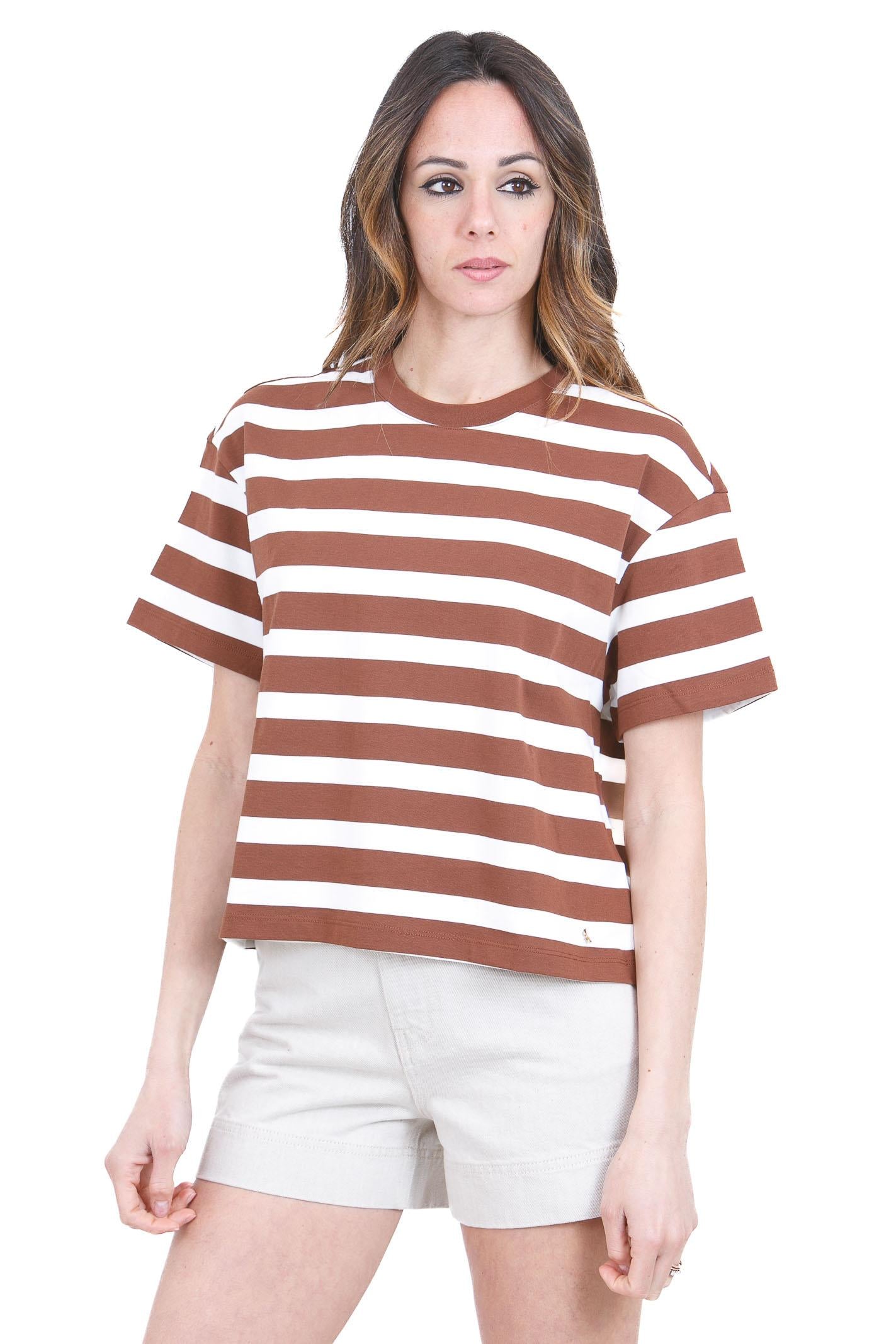 DES PETIT HAUTS  T- Shirt Choco/ecru FILMA-1E260231 RA259 
