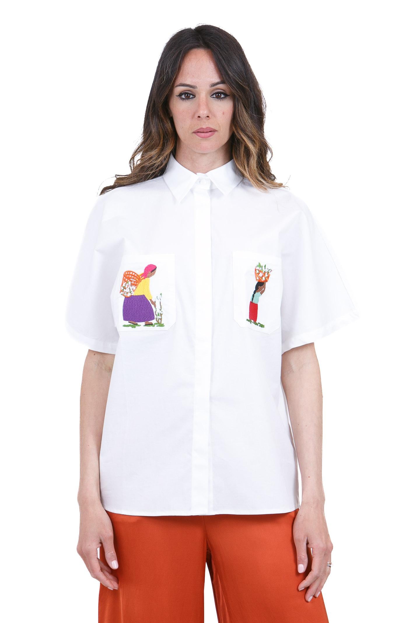 STELLA JEAN Camicia ricamata Camicie Bianco B526 H031 