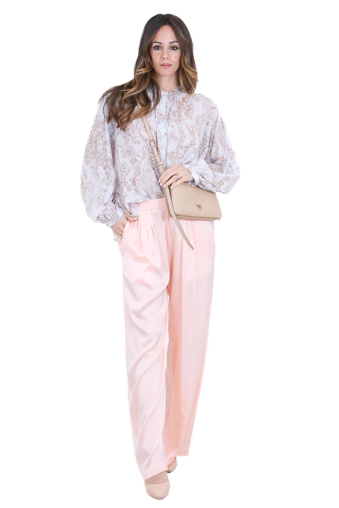 FORTE FORTE Pantalone in raso di seta con elastico Pantaloni Alba 14582MYPANTS 1501 
