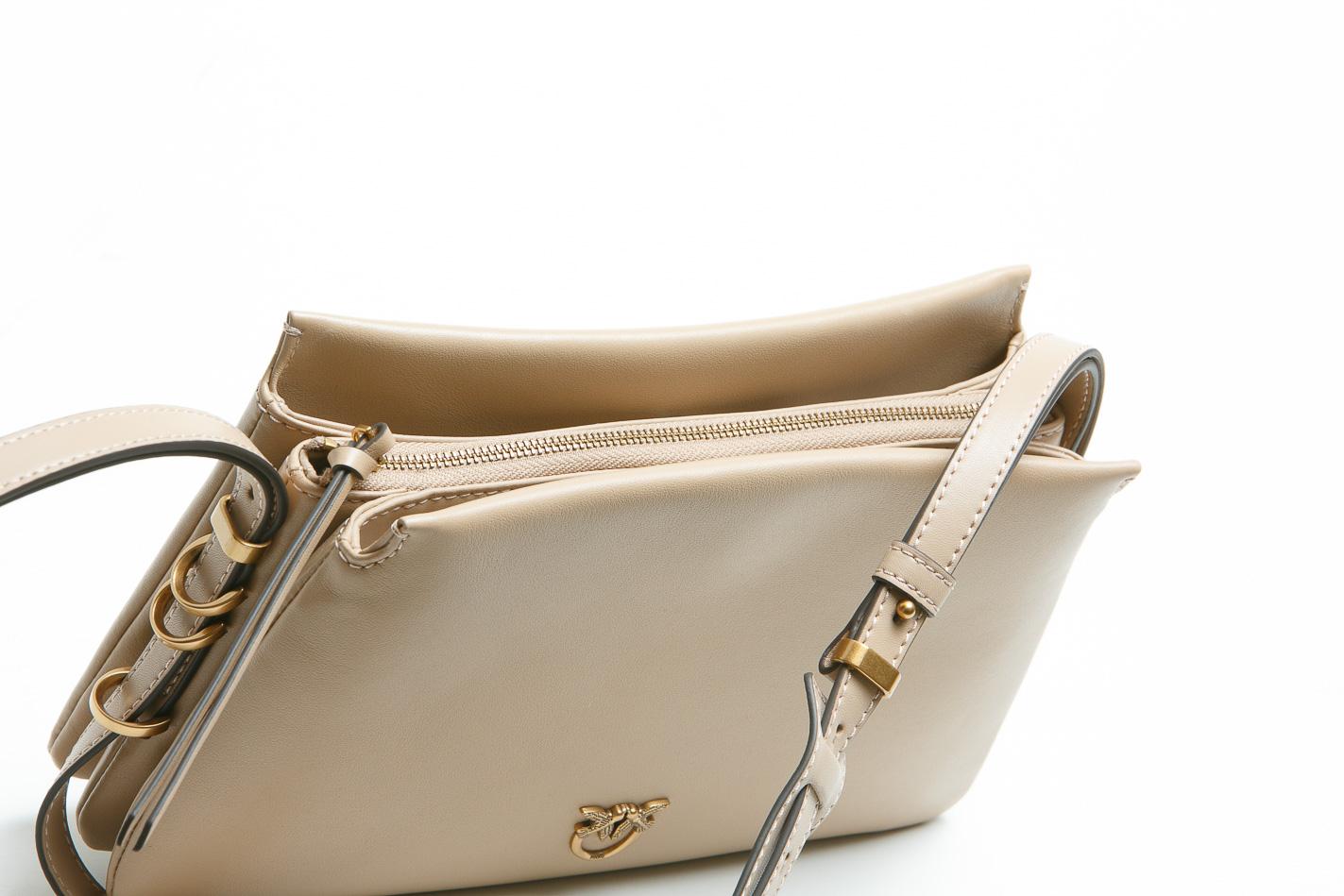 PINKO Borsa a tracolla Mini One, Two, Three Bag in pelle Borse Cammello/gold 105883-A0QO-TRIPLETMINI C94Q 