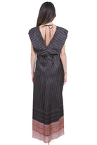 ALYSI Abito pinstripes scollato dietro Abiti Choco 116319-P6063 CHOCO 