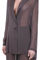 ALYSI Blazer in chiffon Blazer Choco 116827-P6214 CHOCO 