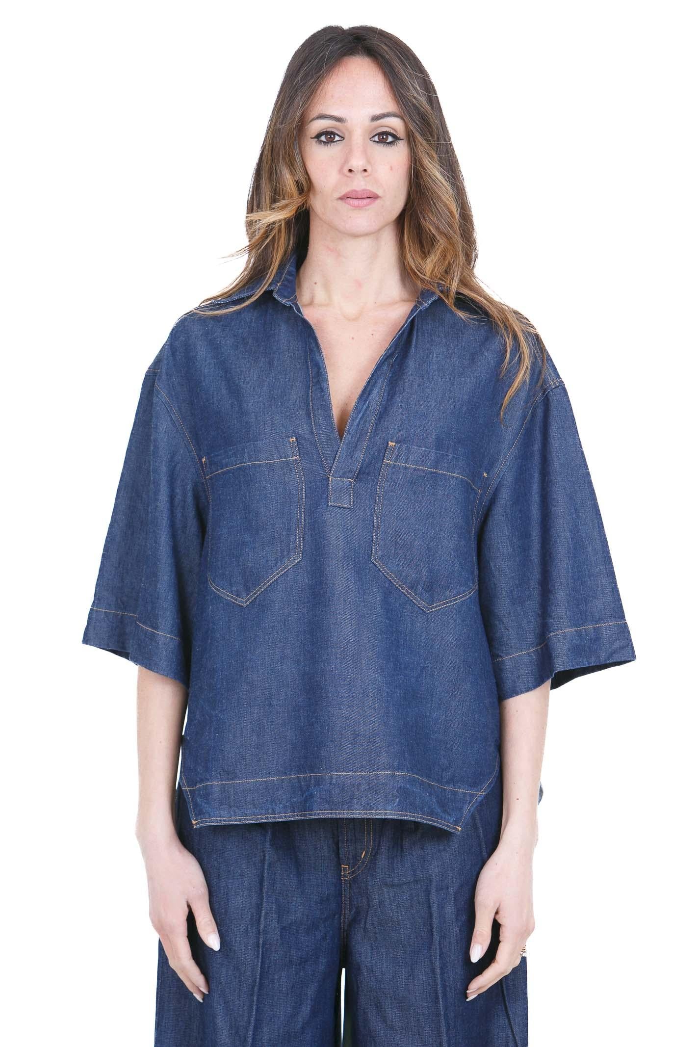 DONDUP  Camicie Blu DC458DF0266DMC4 800 