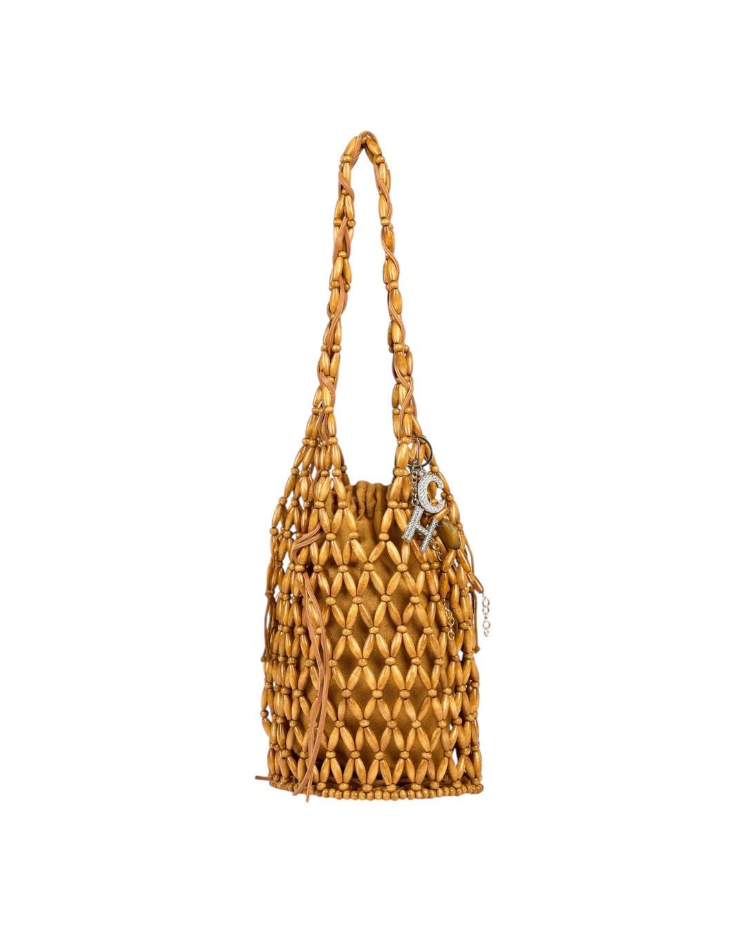 CIRCUS HOTEL Borsa a Secchiello in Perline di Legno Circu Hotel Borse Wood H6SX12 T07-0 