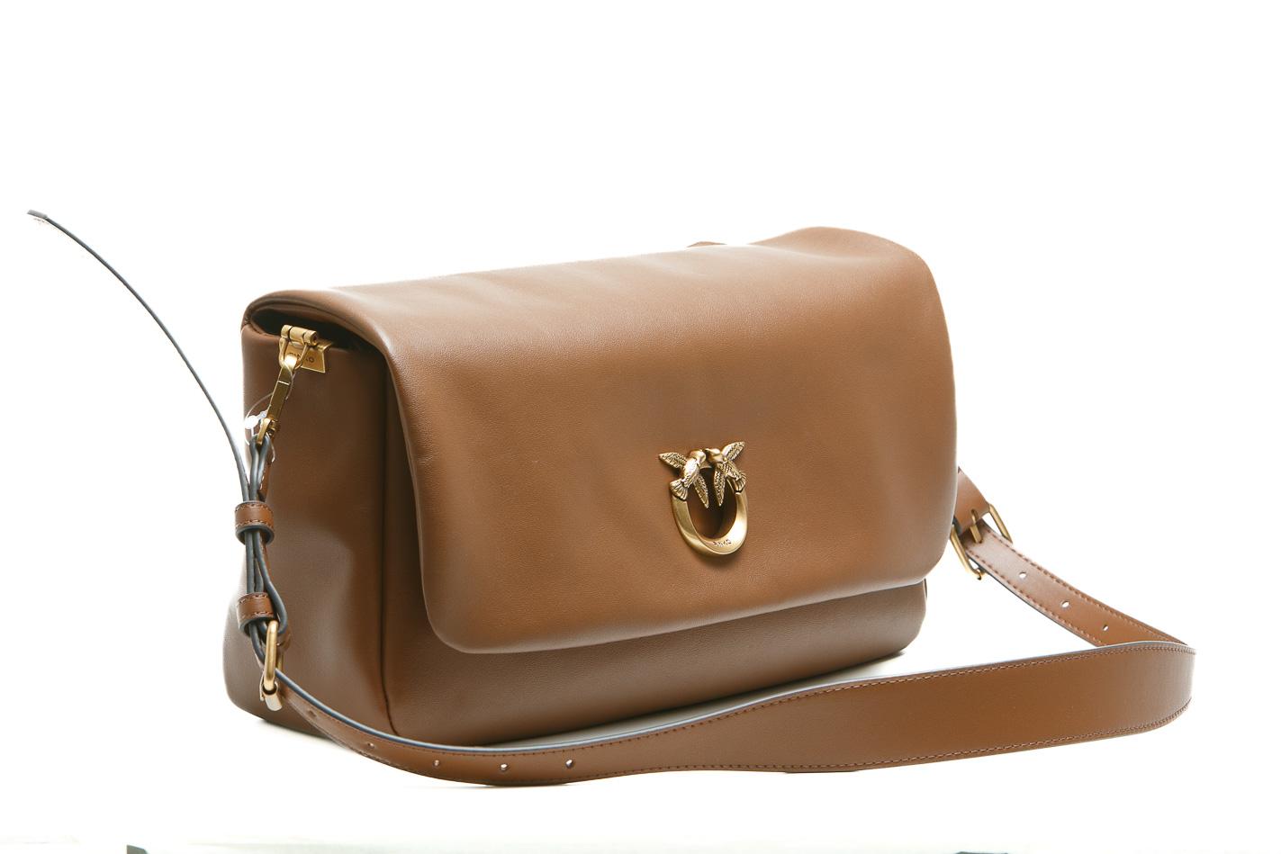 PINKO Borsa a tracolla media Love Bag Click Soft Horizontal Handle in pelle Borse Marroneleone/gold 106178-A0QO-CLICKSOFT L17Q 