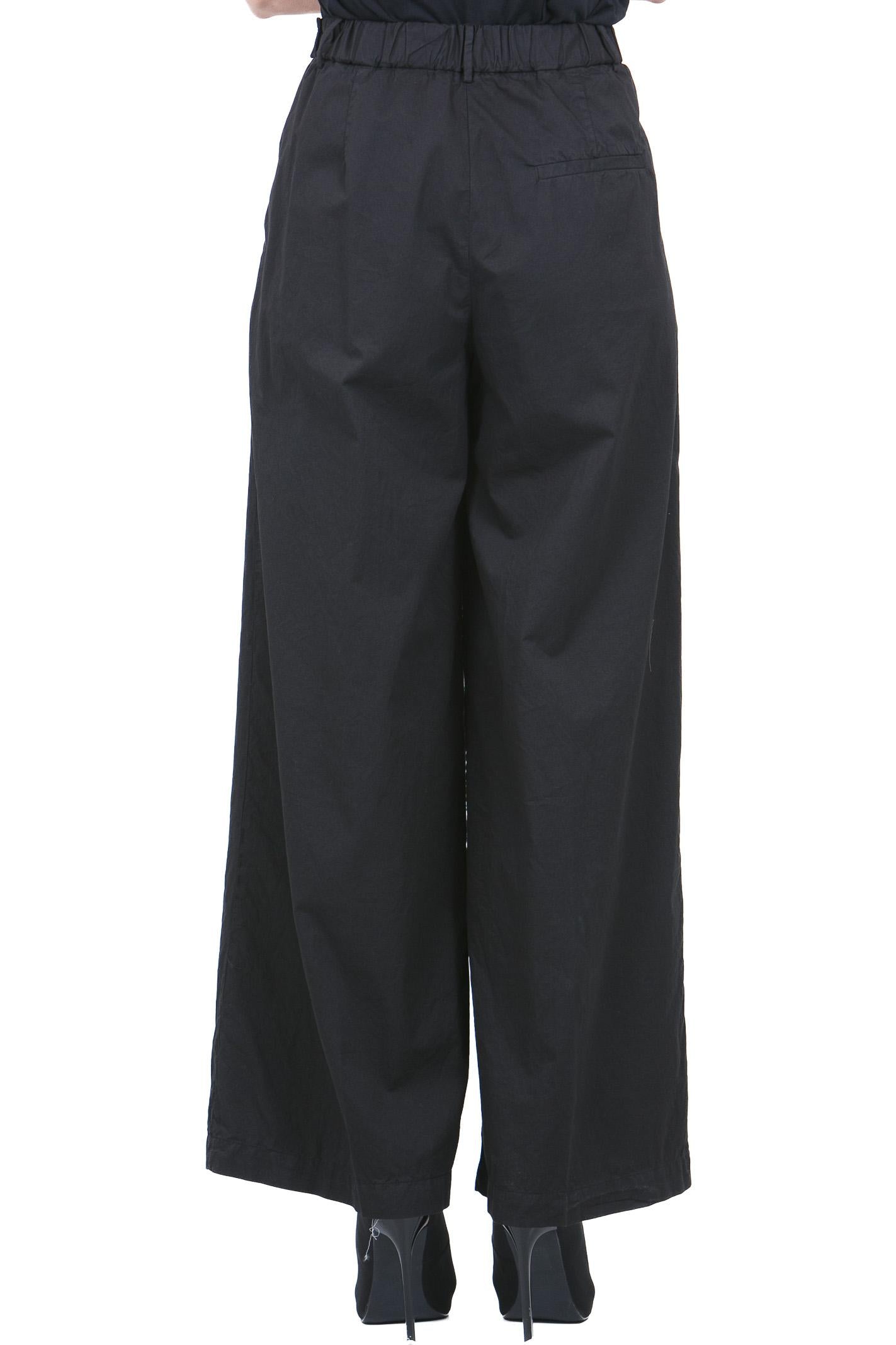 POMANDERE Pantalone palazzo con pinces Pantaloni Nero 261-7204-21618 999 