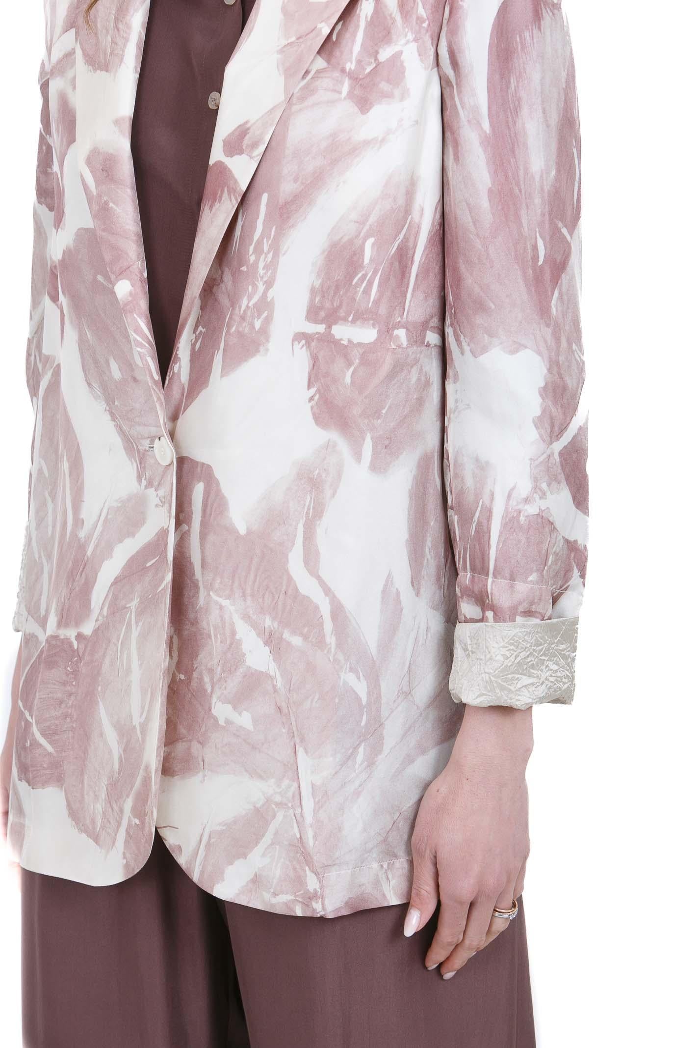 ALYSI Blazer in seta stampata Blazer Cipria 116814-P6031 CP 