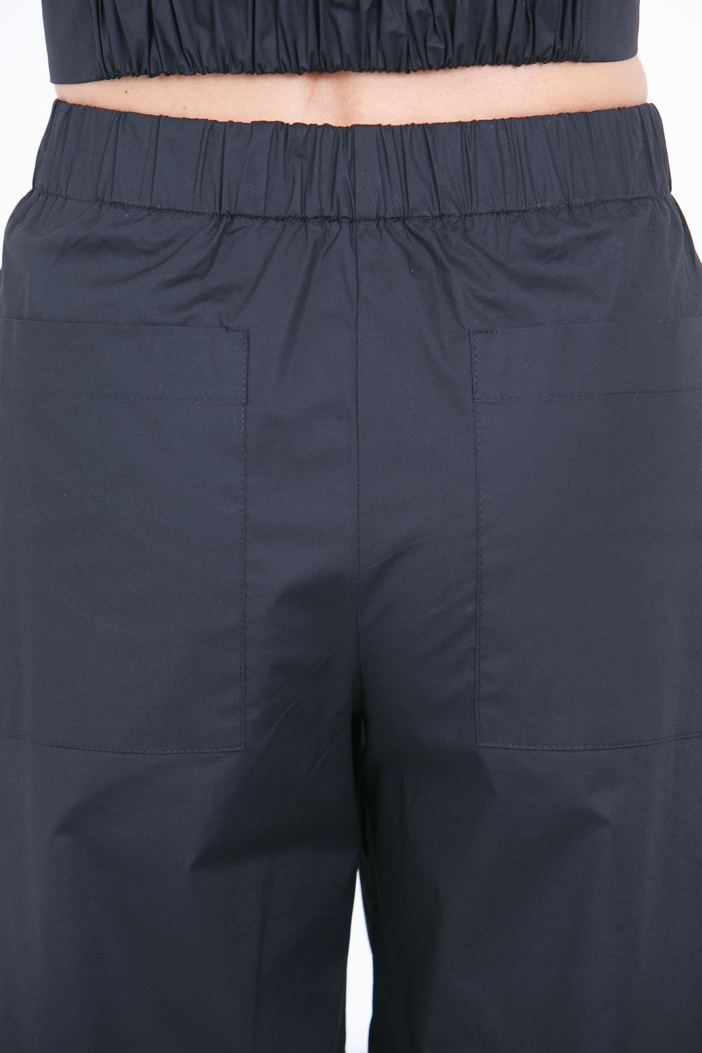 8PM Pantaloni Neri Culotte a Gamba Larga Pantaloni Nero AMBURGO-61P38 009 