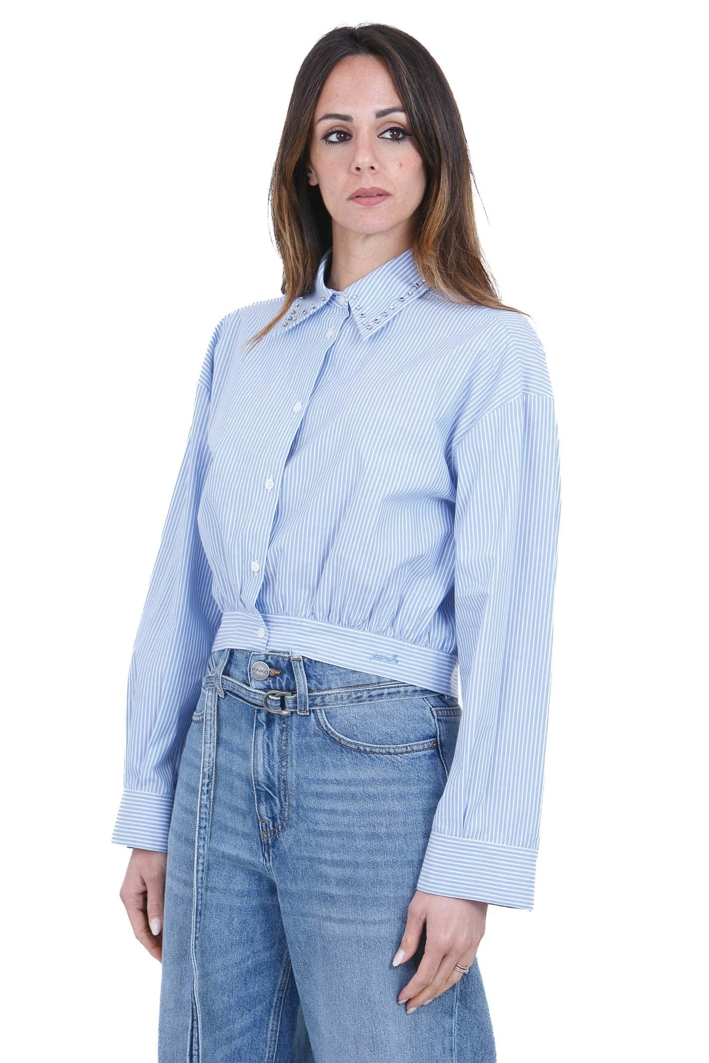 PINKO  Camicie Bianco/azzurro CHARITA-106277-A32R ZE5 