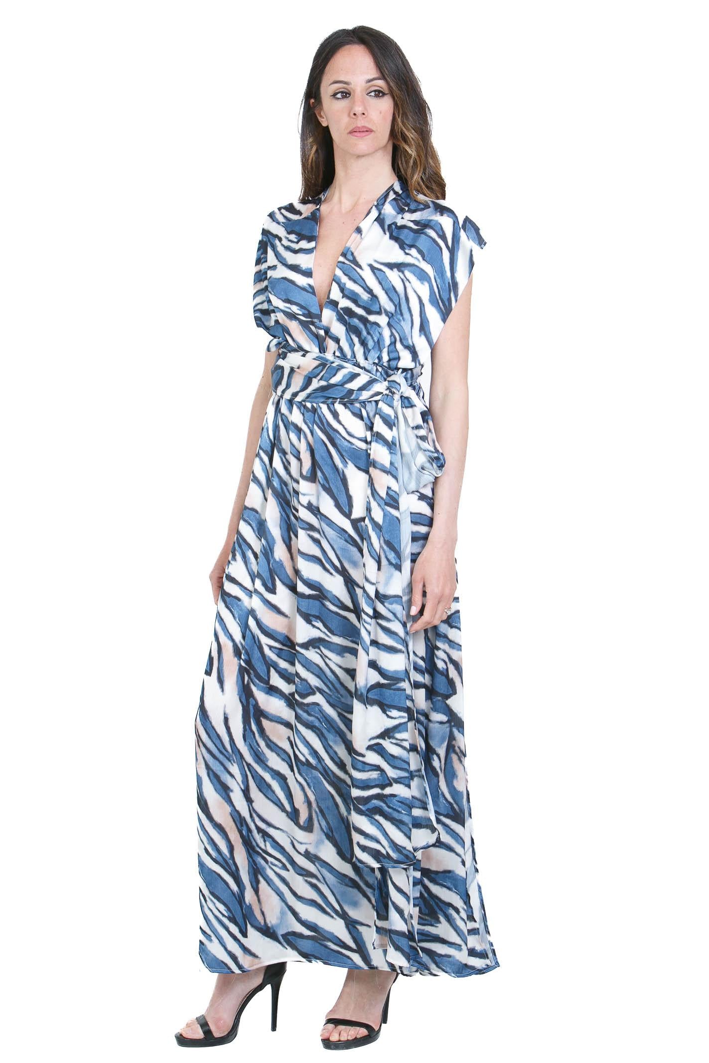 SIMONA D. Abito Lawa con stola<BR/> Abiti Blu LAWA/STOLA BLU 