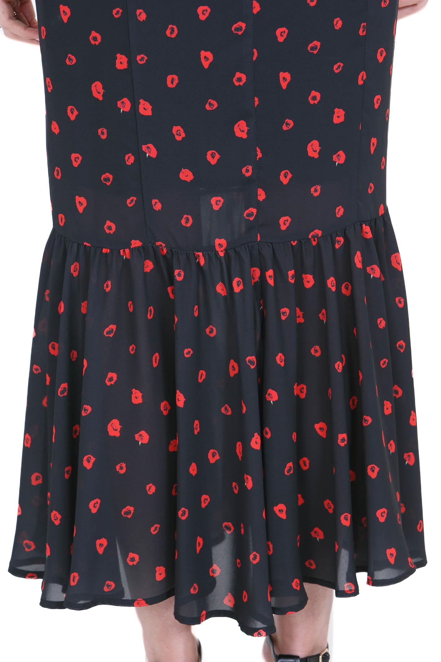 MAR DE MARGARITAS Denise abito lungo in georgette<BR/> Abiti Rose nero DENISE-01564-TMTI0001 NE134 