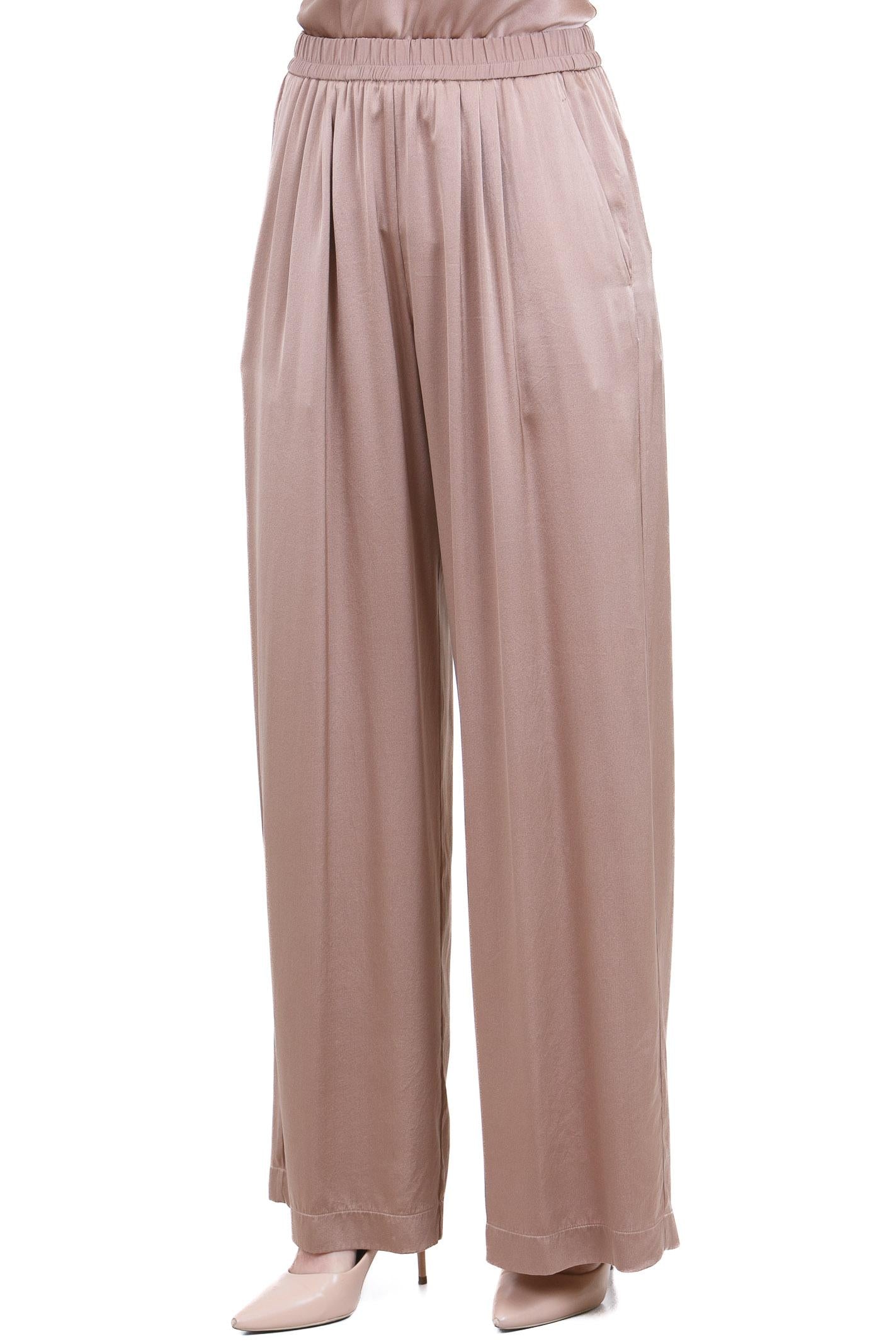FORTE FORTE Pantalone in raso di seta con elastico Pantaloni Noce 14582MYPANTS 3002 