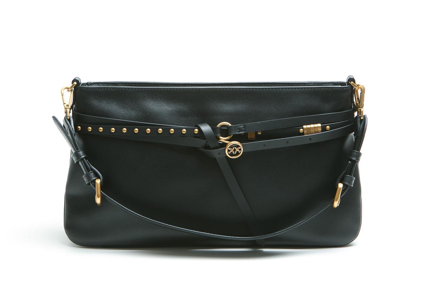 PINKO Borsa a spalla media Belt Bag in pelle Borse Black/gold 106176-A0QO-BELTBAG Z99Q 