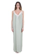 ALYSI Abito lungo in twill enzimato Abiti Pistacchio 116355-P6219 PIST 